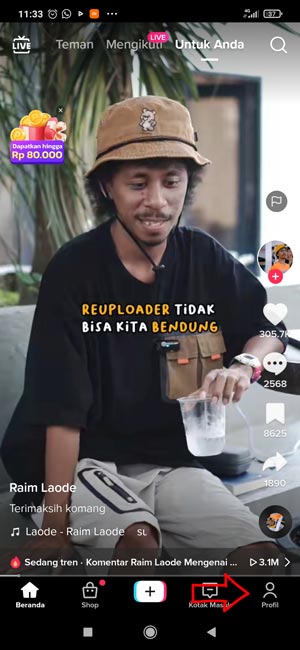 2. Pilih Menu Profil