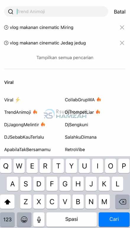 cara mencari template di capcut