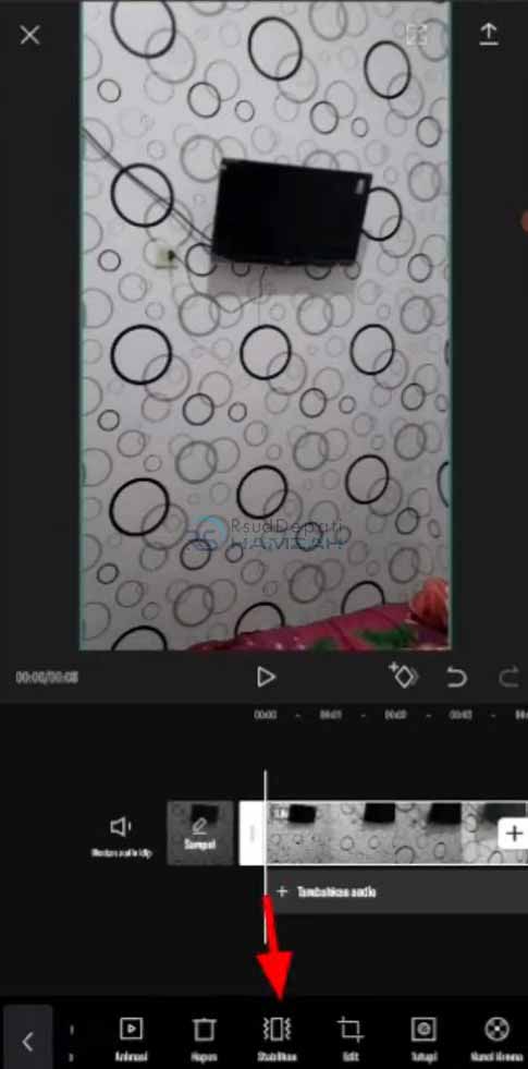 cara menstabilkan video di capcut