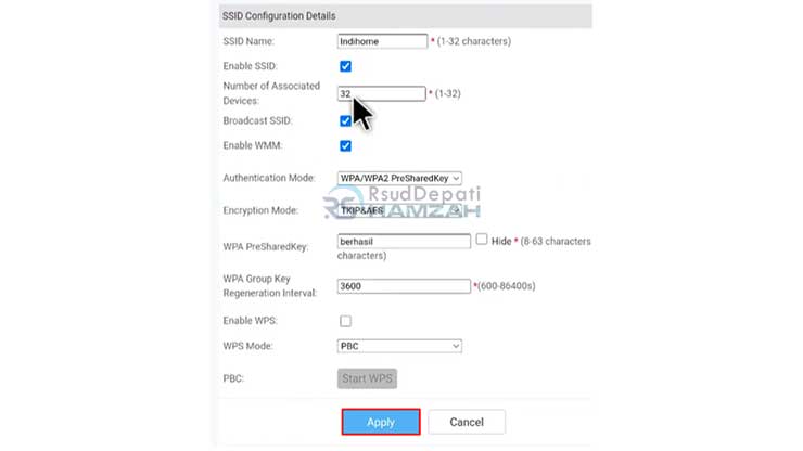 Klik Apply