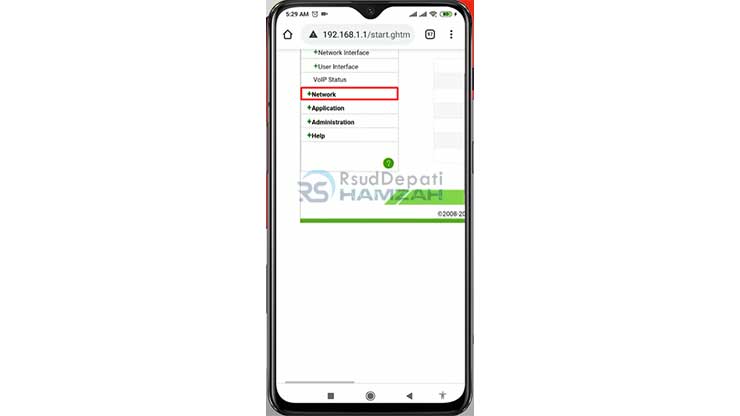 Pilih Menu Network