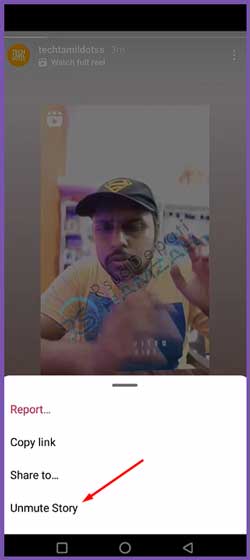 6 Pilih Unmute Story