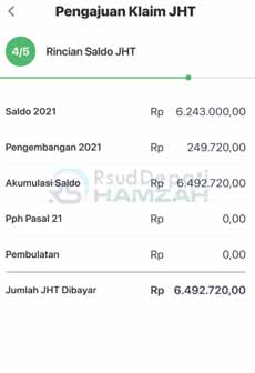 9. Muncul Rincian Saldo JHT