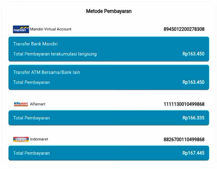 Contoh Nomor Pembayaran Tagihan Iconnet