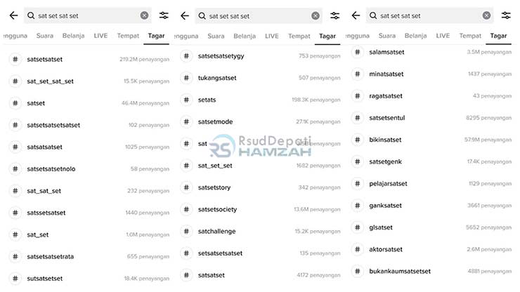 Contoh Penggunaan Kata Sat Set Sat Set di TikTok