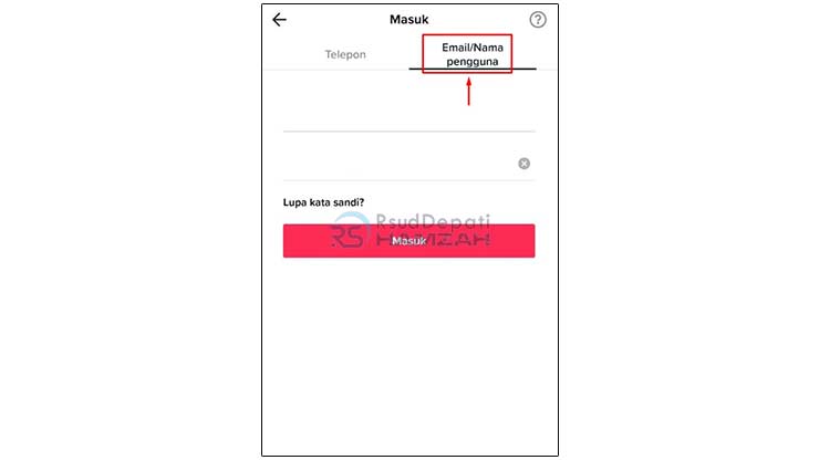 Ketuk Opsi Nama Pengguna