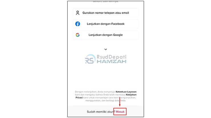 Ketuk Tombol Masuk Akun