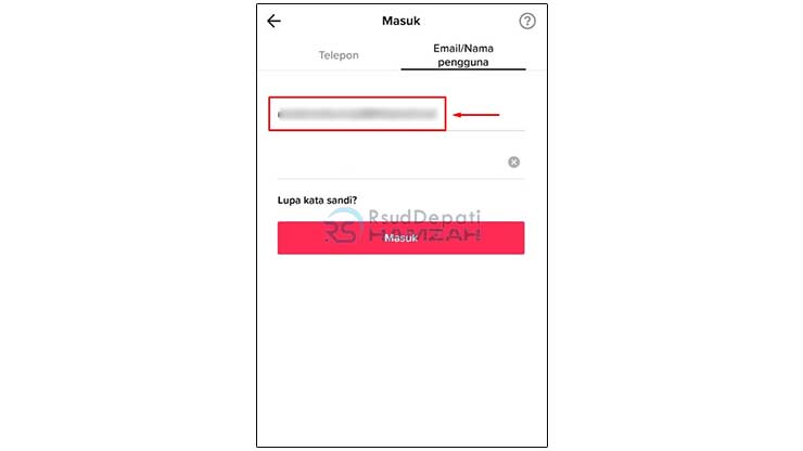 Masukkan Nama Pengguna TikTok