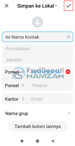 Simpan Kontak di HP Xiaomi