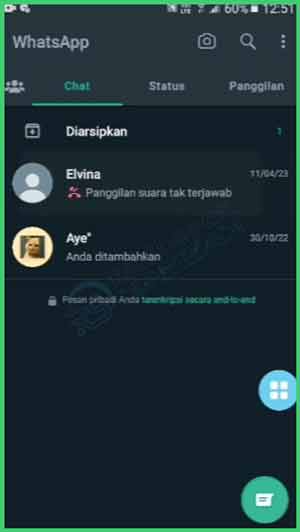 2 Buat Chat atau Pilih Chat