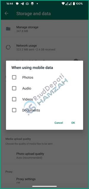6 Hilangkan Centang di Koneksi Data