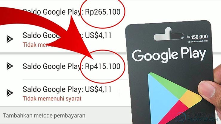 Cara Top Up Saldo Google Play