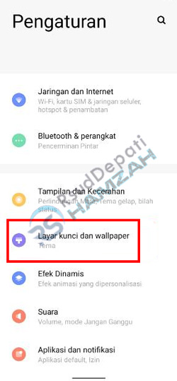 Masuk Menu Layar Kunci dan Wallpaper