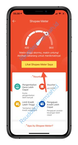 4 Klik Lihat Shopee Meter Saya