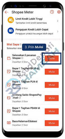 4. Pilih Mulai di Bagian Misi Saya