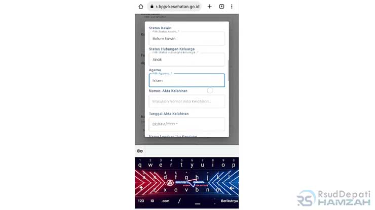 Masukkan Data Bayi Baru Lahir