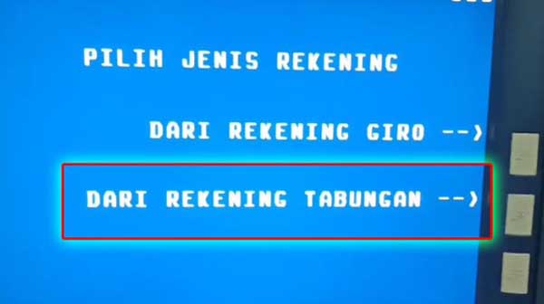 cara bayar bpjs lewat atm bri pilih dari rekening tabungan