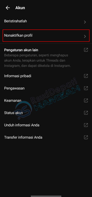Ketuk Nonaktifkan Profil