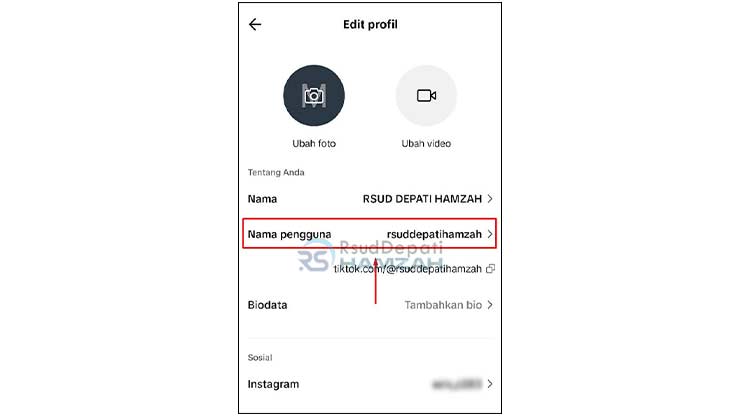 Ketuk Username TikTok