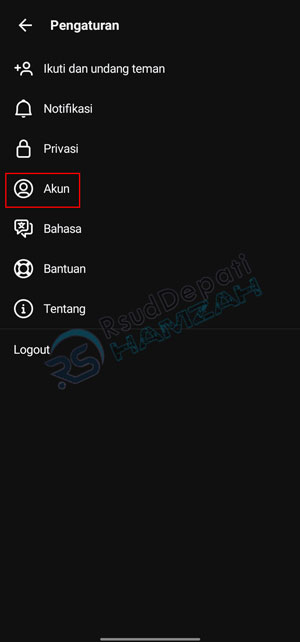 Masuk Opsi Akun