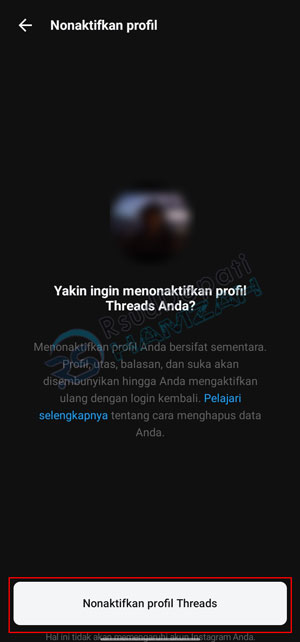 Menghapus Akun Threads