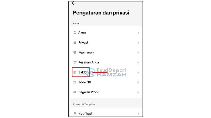 Pilih Menu Saldo