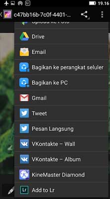 klik menu option