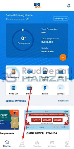 3. Pilih Menu Mutasi