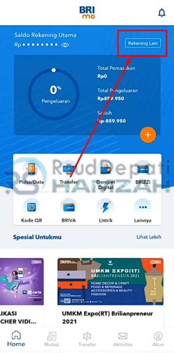 3. Pilih Rekening Lain