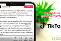 Cara Salin Caption TikTok