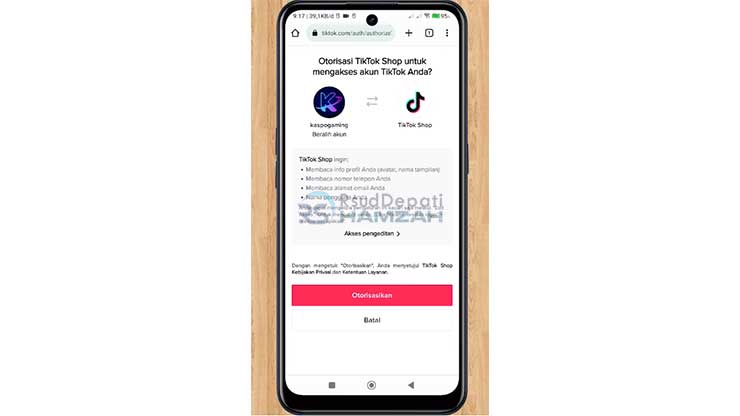 Klik Otorisasikan