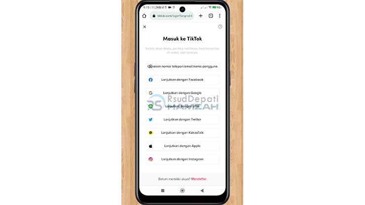 Pilih Metode Login