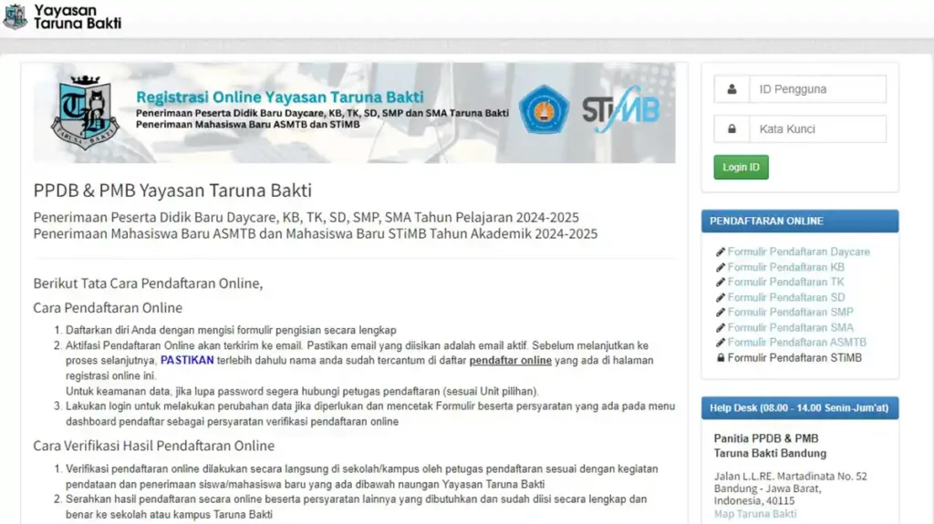 Pendaftaran SMA Taruna Bakti Bandung